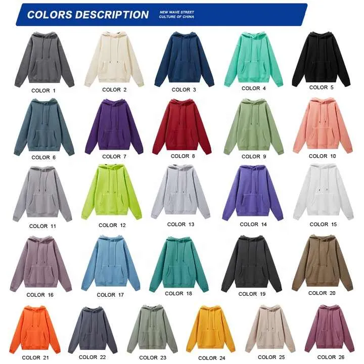 بلوفر رجالي عصري كبير الحجم مطبوع حسب الطلب مصنوع من القطن بنسبة 100% للبيع بالجملة Wholesale 100% Cotton Sweatshirt Custom Printed Mens Fashion Oversized Pullover Hoodies