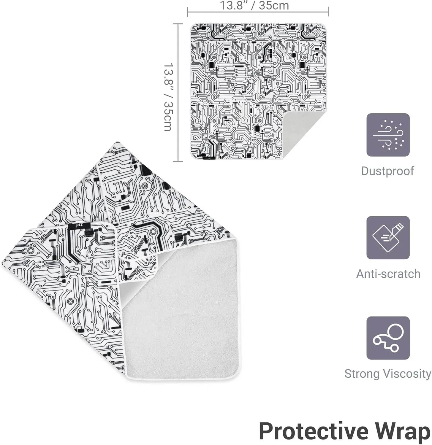 [13.8 * 13.8"] Camera Wrap with Pouch, Lens Protective Wrap,Anti-Scratch Anti-dust, Flexible Wrapper Camera Travel Accessories for DSLR Mirrorless Camera Lens Laptop Smartphone Computer iPad and More