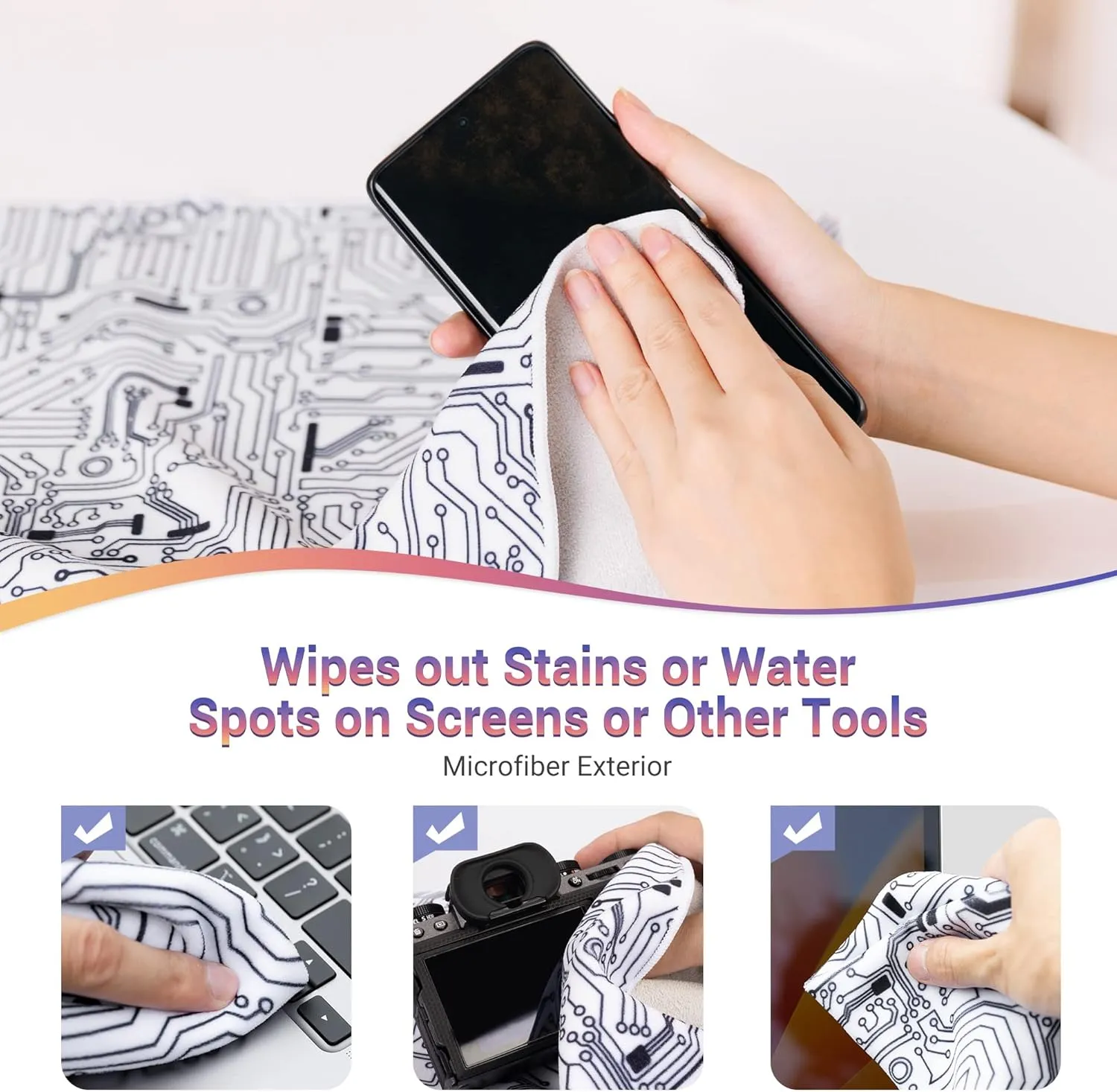 [13.8 * 13.8"] Camera Wrap with Pouch, Lens Protective Wrap,Anti-Scratch Anti-dust, Flexible Wrapper Camera Travel Accessories for DSLR Mirrorless Camera Lens Laptop Smartphone Computer iPad and More