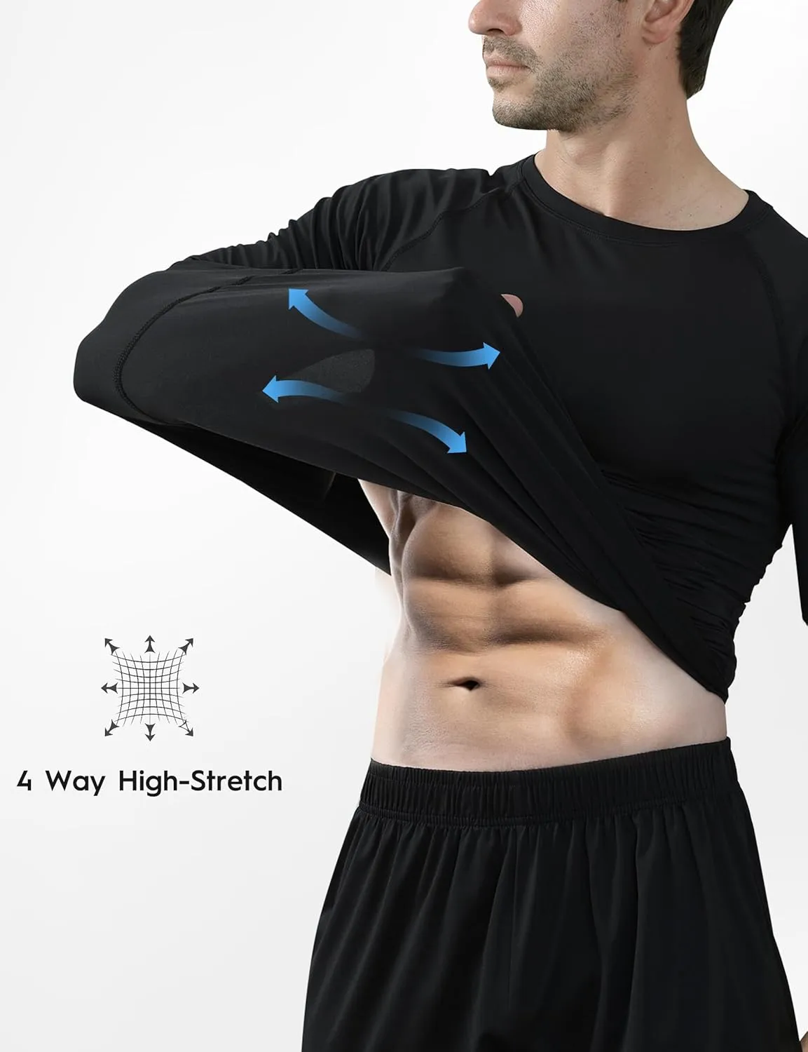 7 Pack Men's Compression Shirts Short Sleeve Slimming Workout Shirt for Gym Cool-Dry Athletic Undershirts