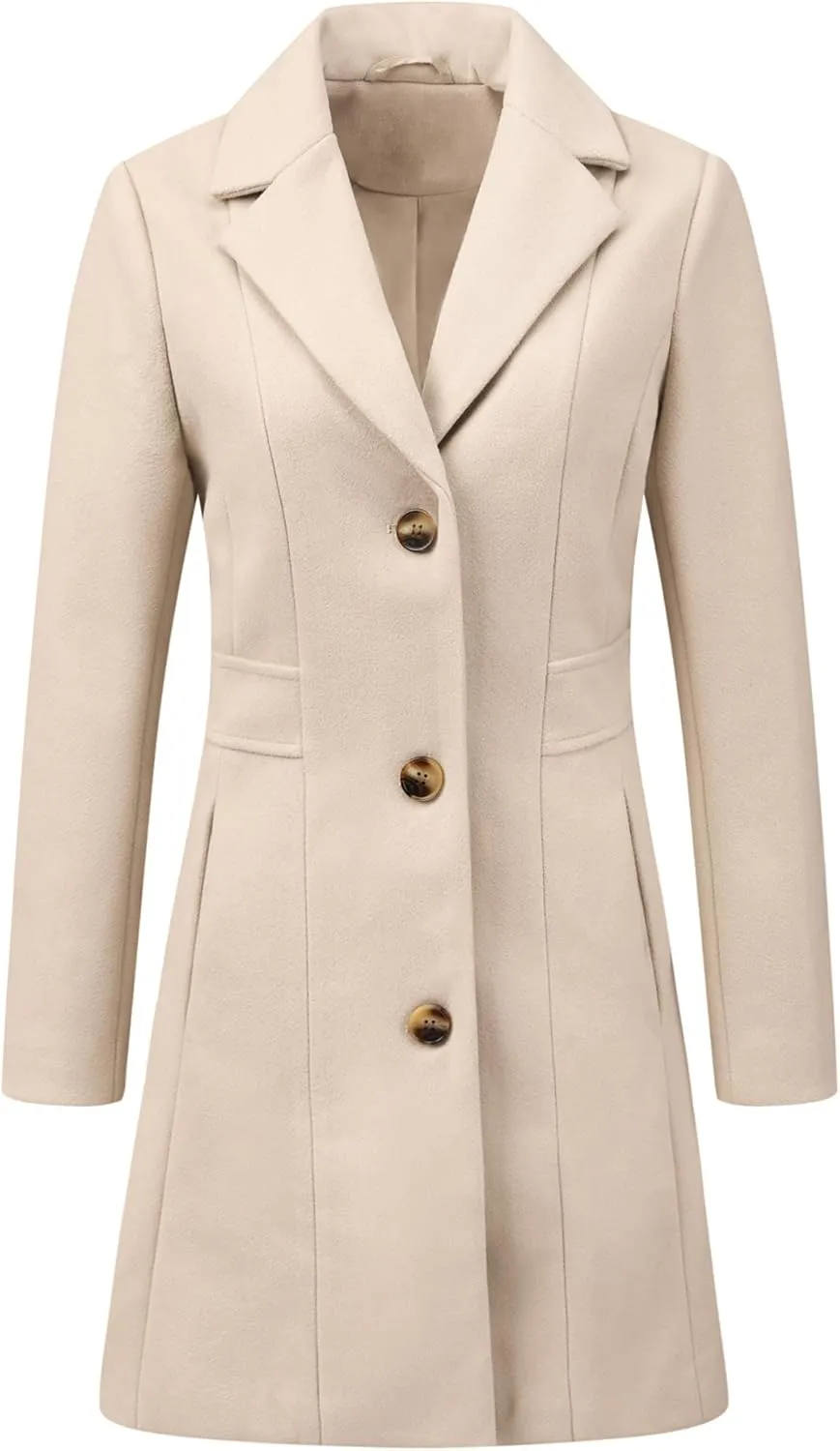 Allegra K Women's Trench Coats Single Breasted Long Outerwear Winter Coat