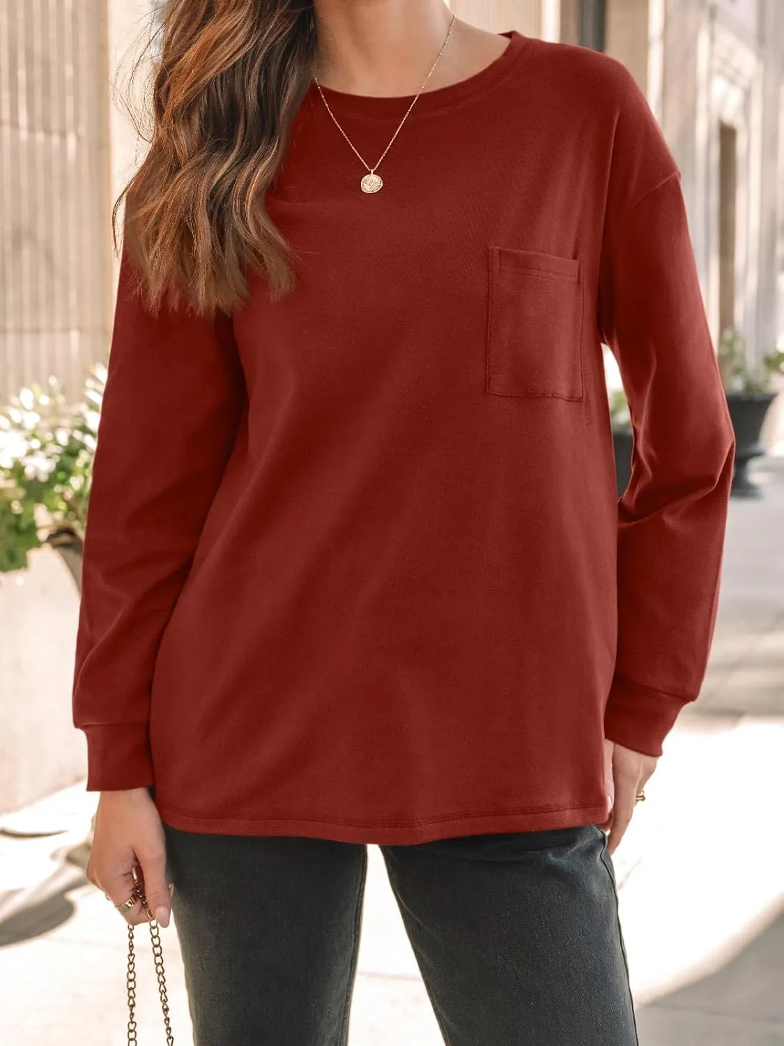 AUTOMET Womens Long Sleeve Tops Loose Fit Fall Cute Thick T Shirts Winter Cruise Outfits Trendy Clothes