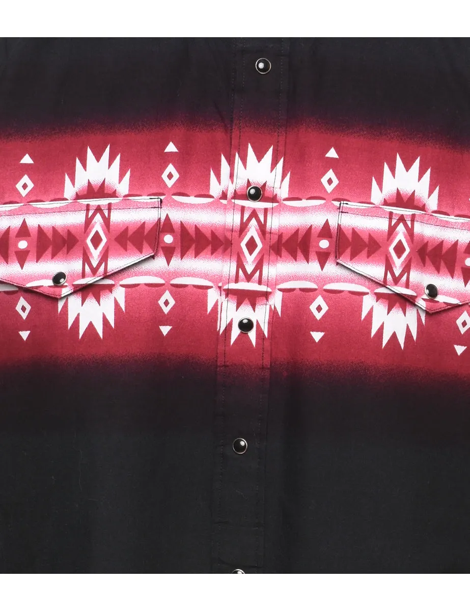 Aztec Pattern Western Shirt - L