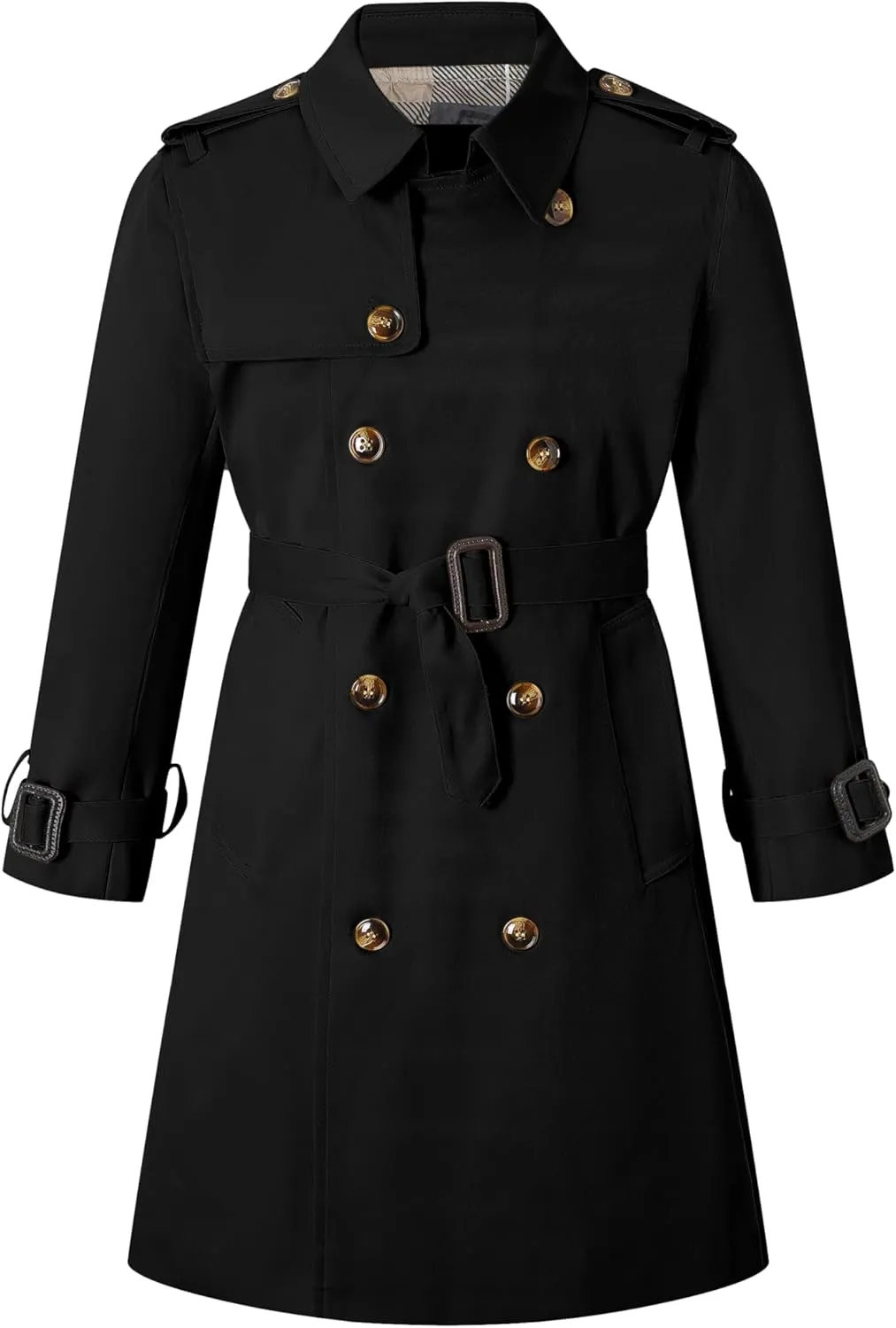 Betusline Boys Trench Coat Double Breasted Lightweight Classic Belted Outwear Jacket Dress Coats