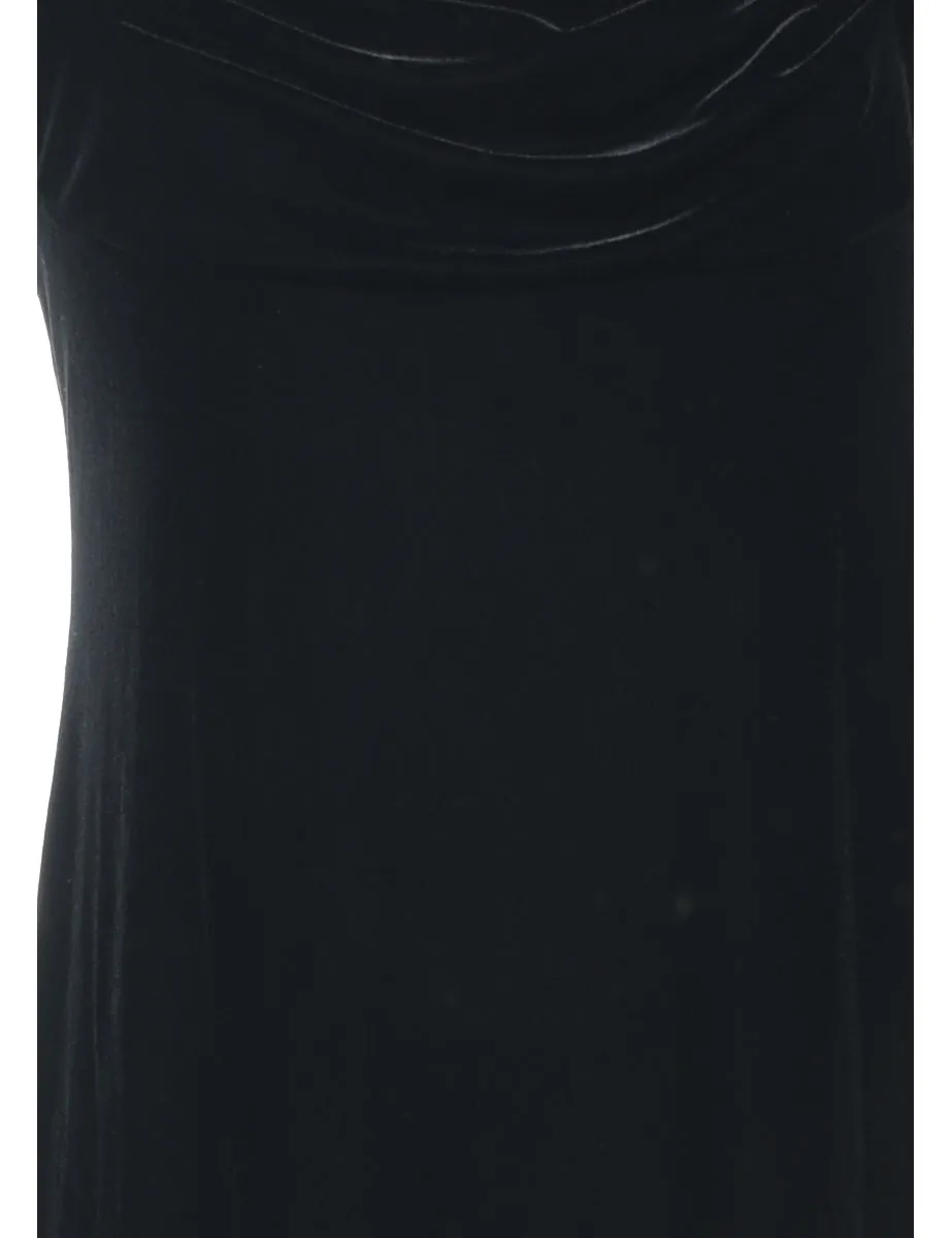 Black Classic 1990s Velvet Dress - S
