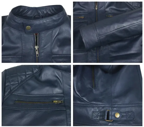 Blazeon Green Biker Leather Jacket