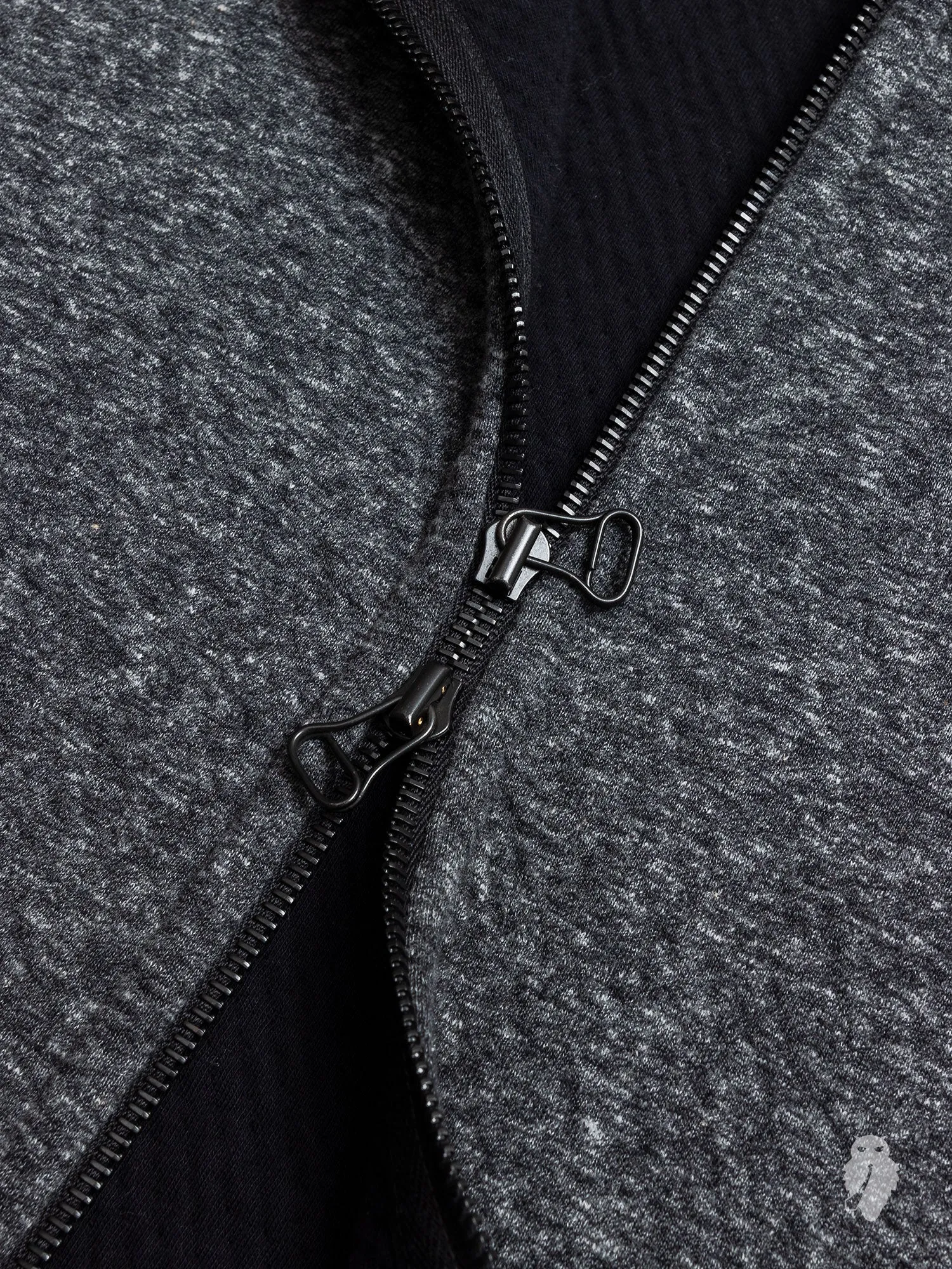 Cabin Fleece Zip Hoodie in Melange Black