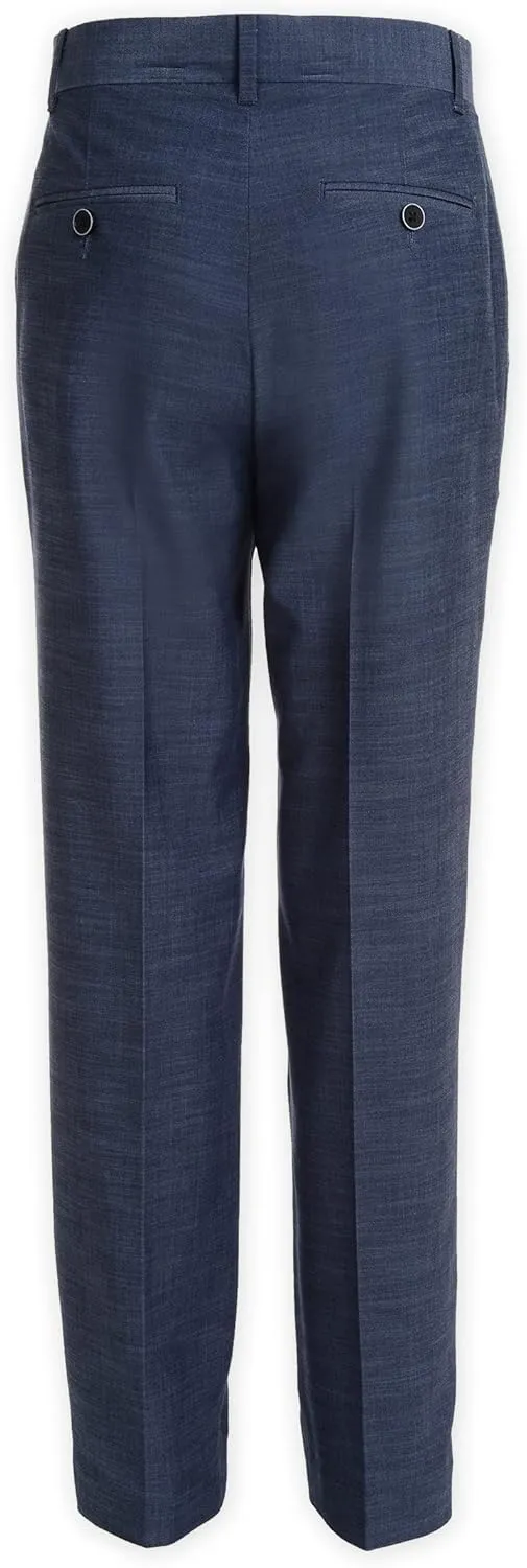 Calvin Klein Boys' Flat Suit Dress Pant, Straight Leg Fit & Hemmed Bottom, Belt Loops & Functional Front Pockets