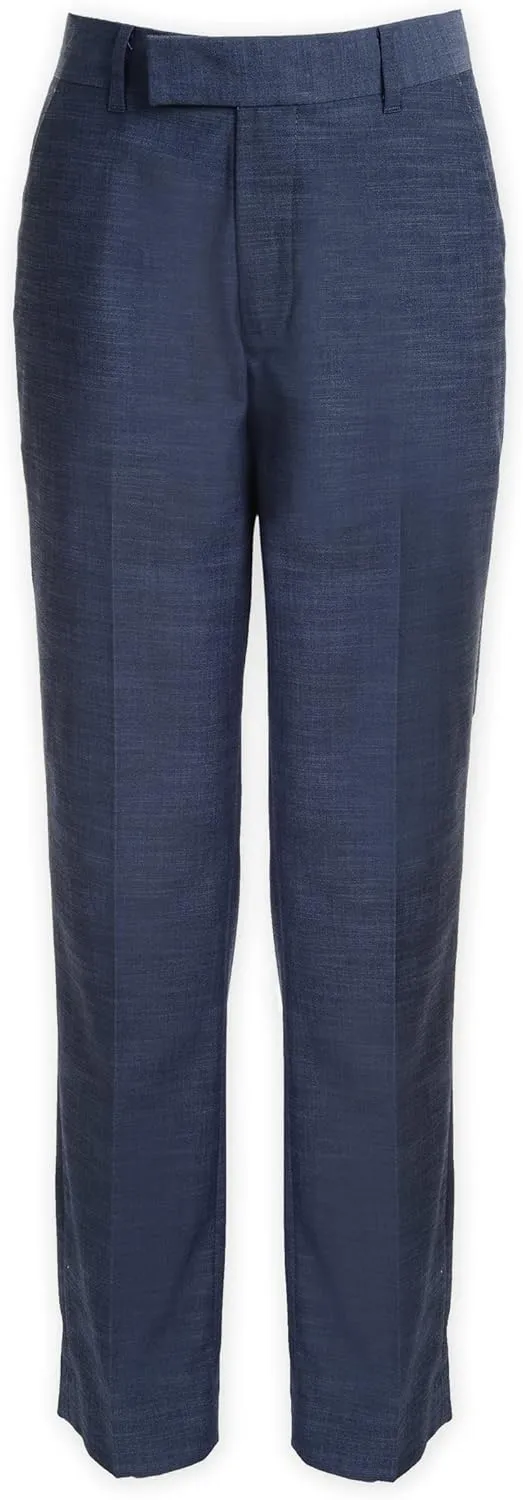 Calvin Klein Boys' Flat Suit Dress Pant, Straight Leg Fit & Hemmed Bottom, Belt Loops & Functional Front Pockets