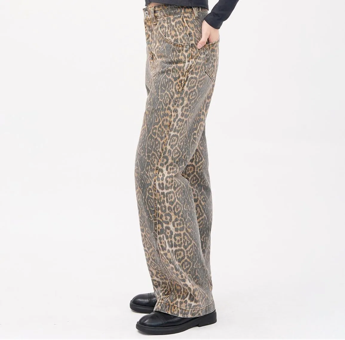 Cheetah Jeans Leopard Print Vintage Baggy Wide Leg High Waisted Oversized Cheetah Print