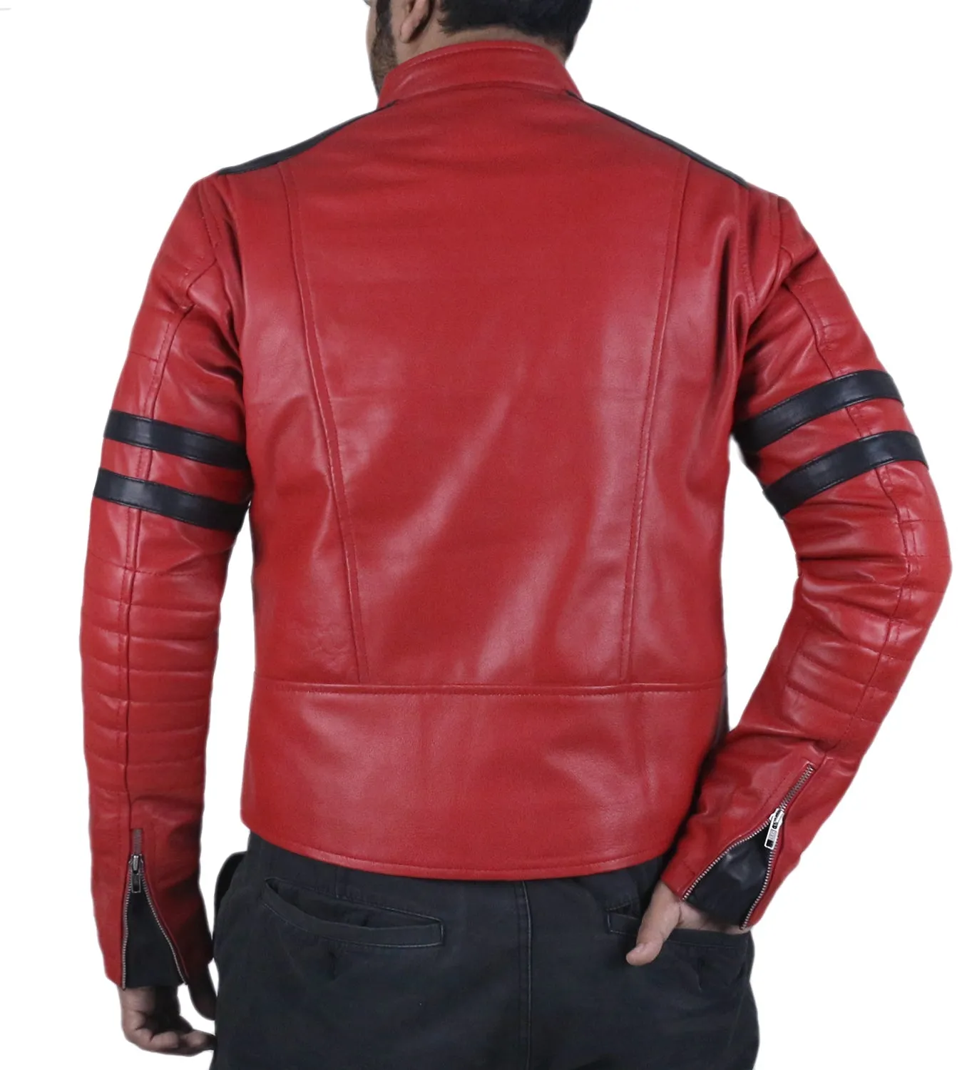 Cometix Navy Blue Biker Leather Jacket
