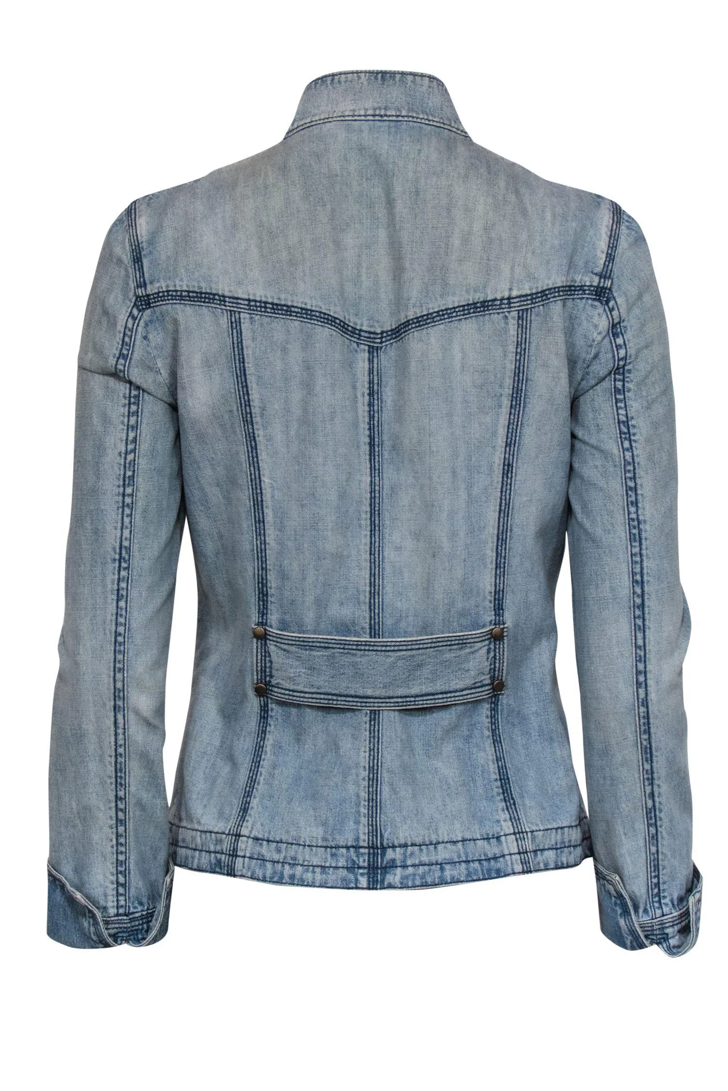 Dana Buchman - Light Wash Denim Jacket w/ Piping Sz 2