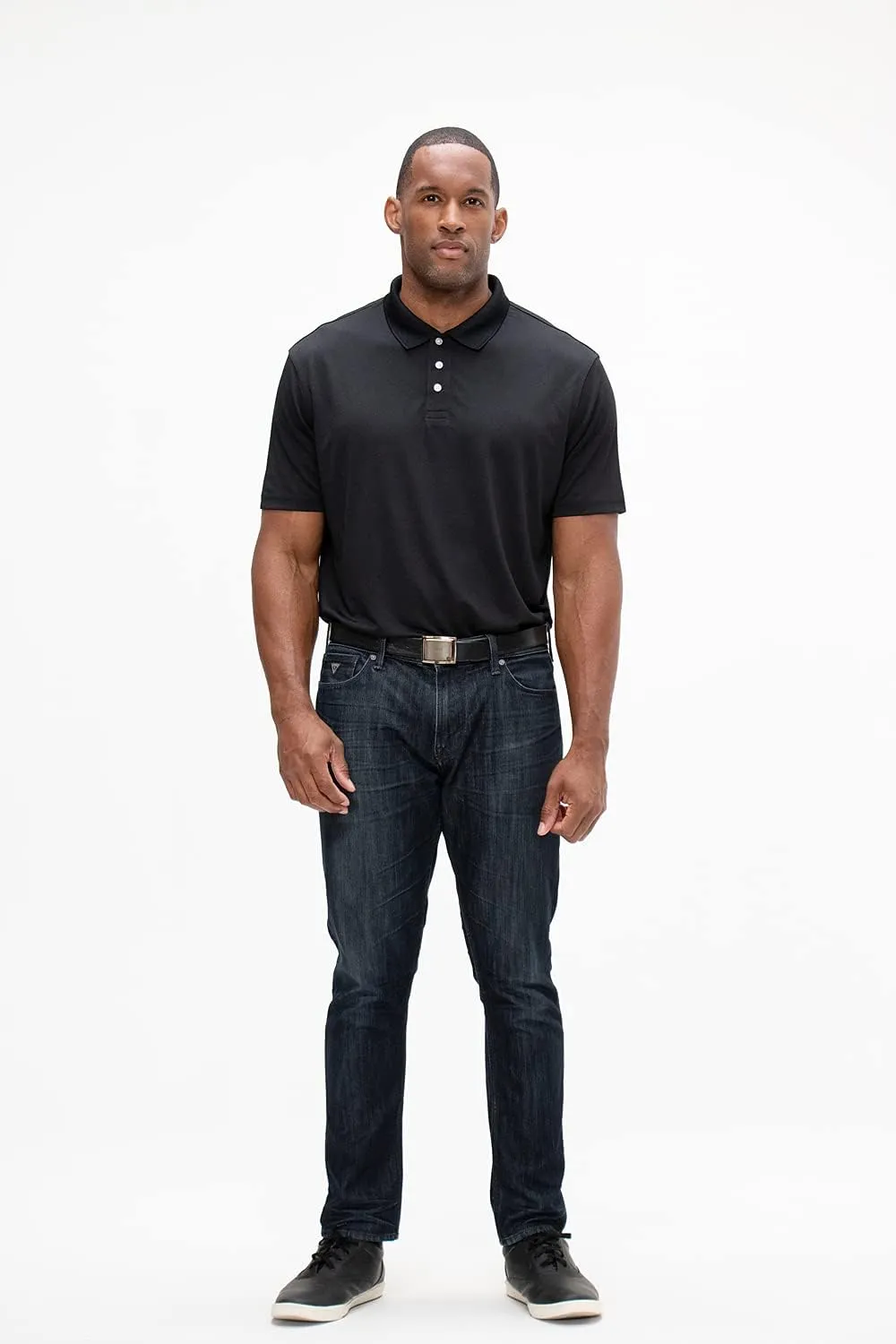 DEVOPS Men's Regular-Fit Quick-Dry Performance Golf Polo Shirts (Pack of 2)