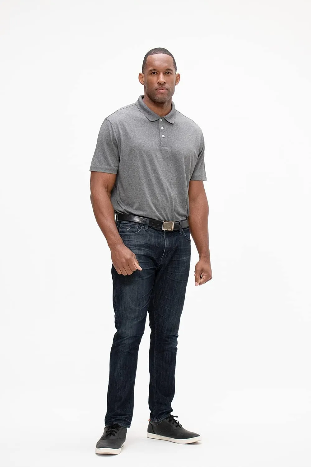 DEVOPS Men's Regular-Fit Quick-Dry Performance Golf Polo Shirts (Pack of 2)