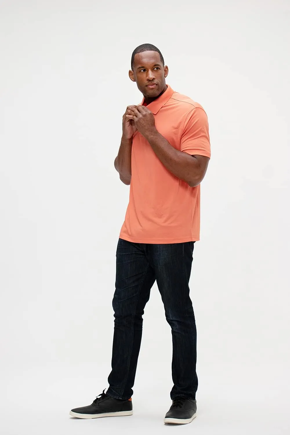 DEVOPS Men's Regular-Fit Quick-Dry Performance Golf Polo Shirts (Pack of 2)