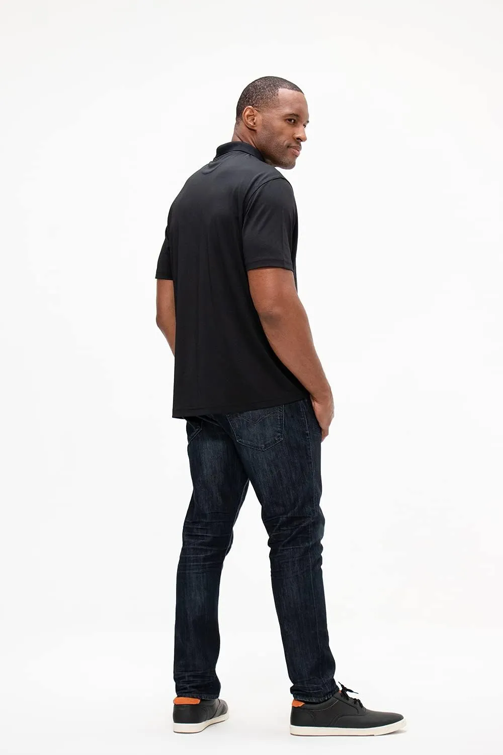 DEVOPS Men's Regular-Fit Quick-Dry Performance Golf Polo Shirts (Pack of 2)