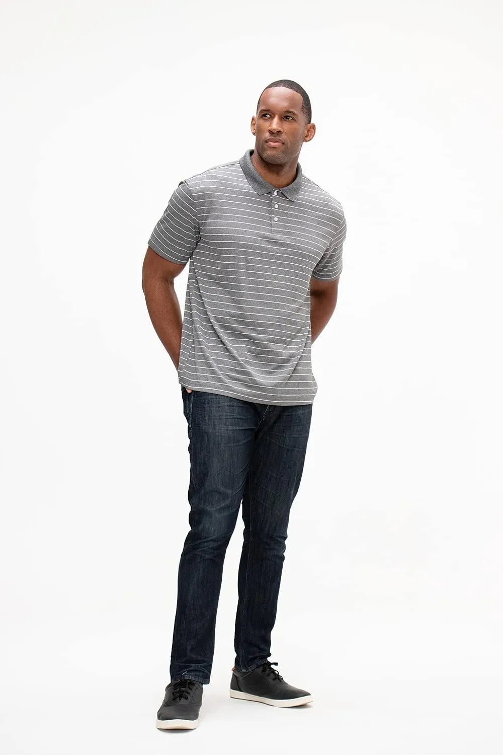 DEVOPS Men's Regular-Fit Quick-Dry Performance Golf Polo Shirts (Pack of 2)