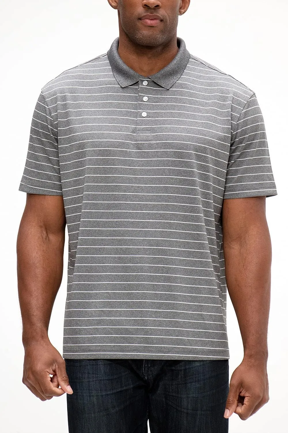 DEVOPS Men's Regular-Fit Quick-Dry Performance Golf Polo Shirts (Pack of 2)