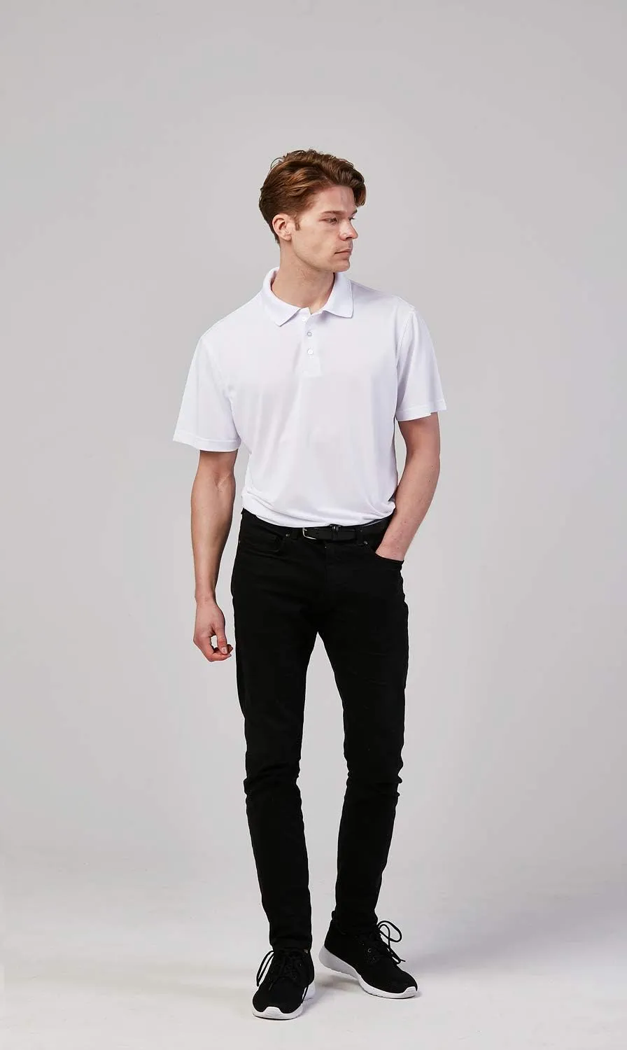 DEVOPS Men's Regular-Fit Quick-Dry Performance Golf Polo Shirts (Pack of 2)