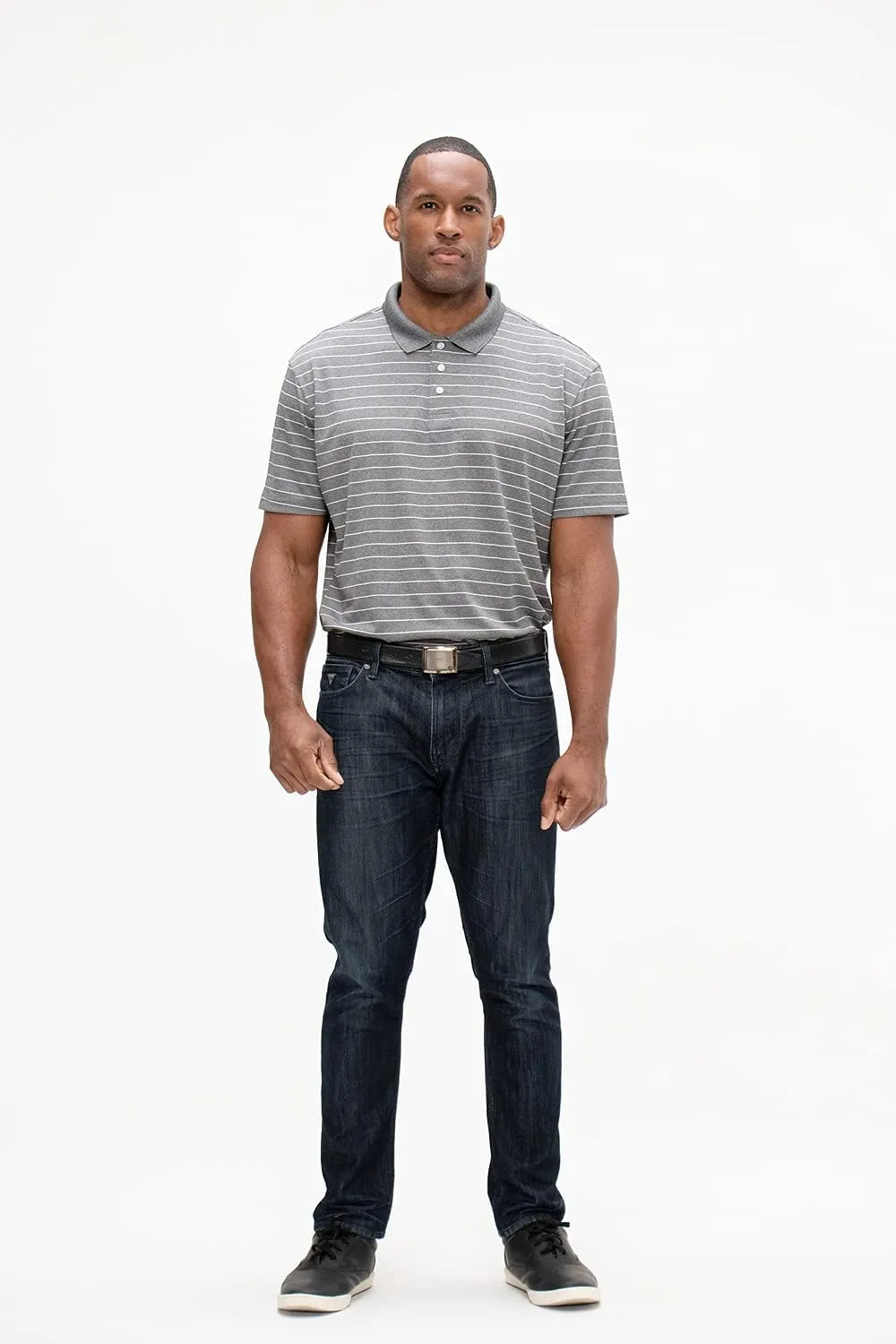 DEVOPS Men's Regular-Fit Quick-Dry Performance Golf Polo Shirts (Pack of 2)