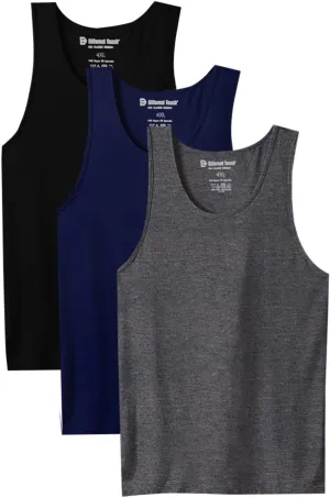 Different Touch 3 Pack Big & Tall Men's Bamboo Rayon Undershirts Tank Tops A-Shirts