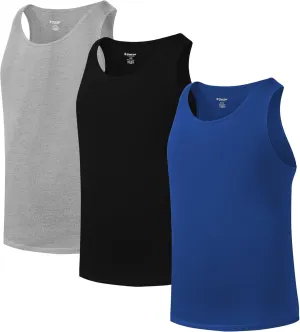Different Touch 3 Pack Big & Tall Men's Bamboo Rayon Undershirts Tank Tops A-Shirts