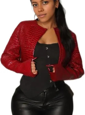 Faux Leather Jacket Women Varsity Jacket Cropped Motorcycle Moto Bomber Baseball Jackets Y2K Streetwear