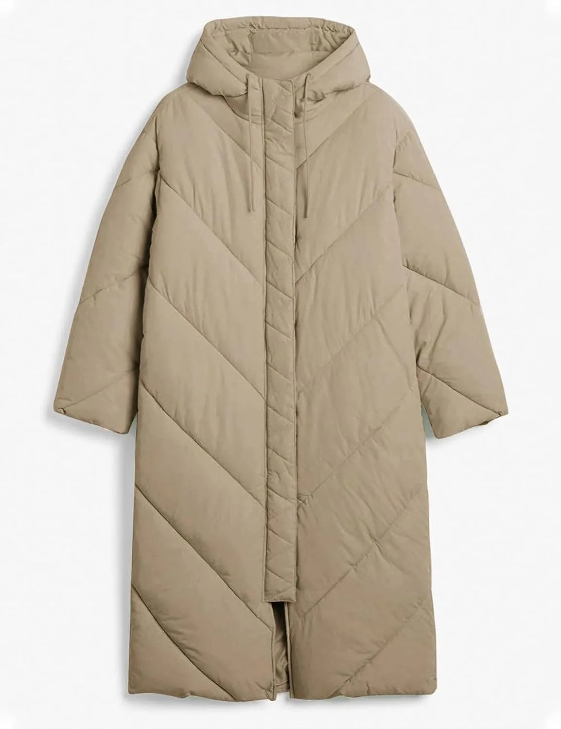 Flygo Womens Long Puffer Coat Long Sleeve Padded Winter Down Coats Hooded Parka Jacket
