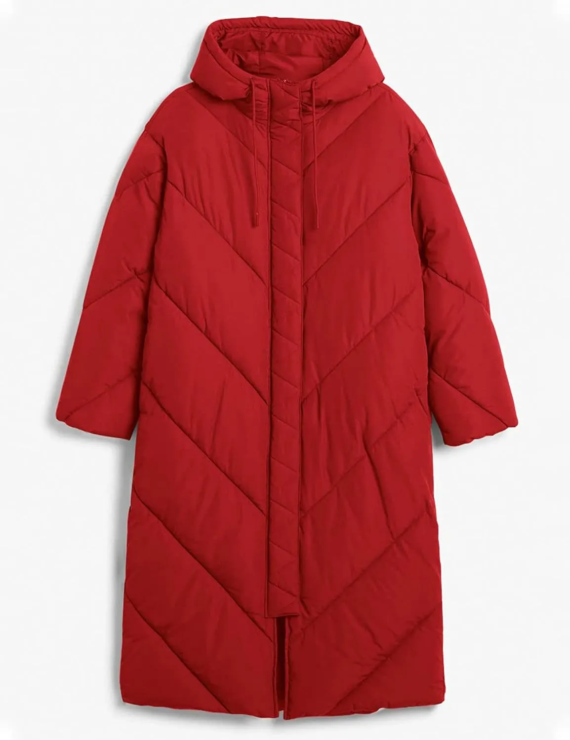 Flygo Womens Long Puffer Coat Long Sleeve Padded Winter Down Coats Hooded Parka Jacket