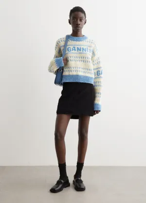 Graphic Lambswool Cropped O-Neck Sweater