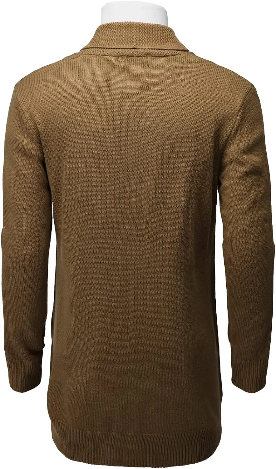 H2H Mens Casual Comfortable Fit Ruffle Shawl Collar Knitted Open Front Long Length Sweater Cardigan