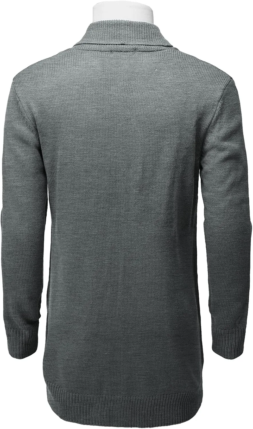 H2H Mens Casual Comfortable Fit Ruffle Shawl Collar Knitted Open Front Long Length Sweater Cardigan