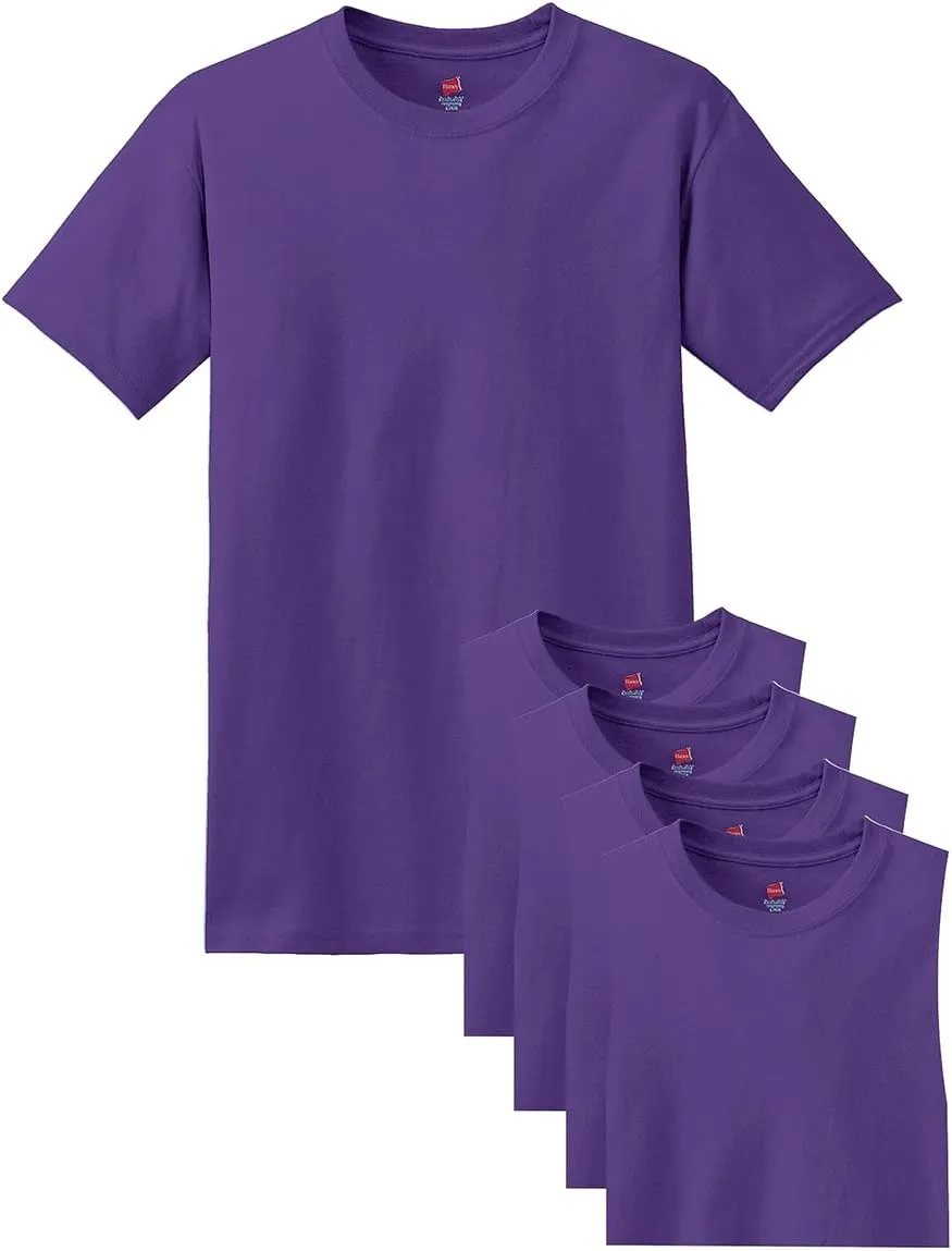 Hanes Mens Tall 100% Cotton Crew Neck Undershirts, Tagless, Ultra Comfort, Multipack