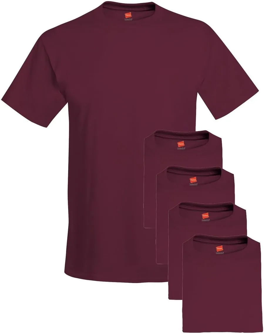 Hanes Mens Tall 100% Cotton Crew Neck Undershirts, Tagless, Ultra Comfort, Multipack