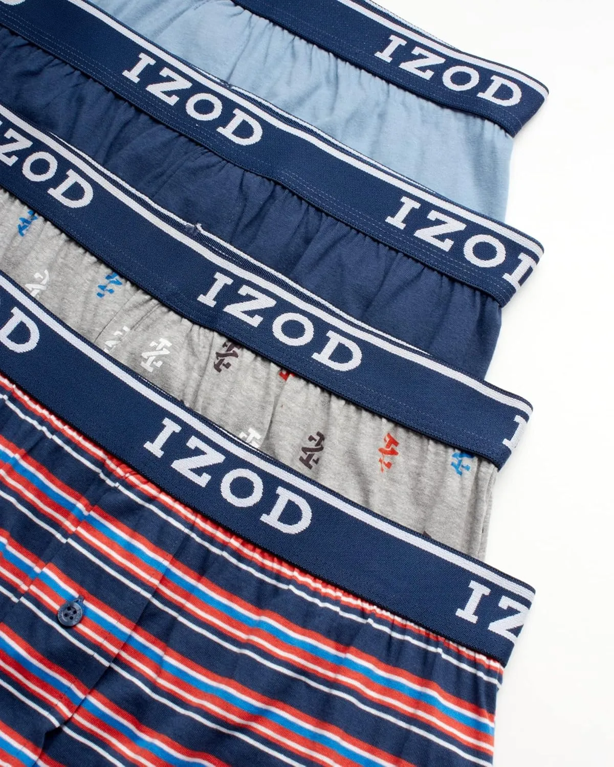IZOD Men's Boxer Shorts - 8 Pack Classic Knit Mens Underwear Boxers with Functional Fly - Breathable Boxers for Men (M-2XL)