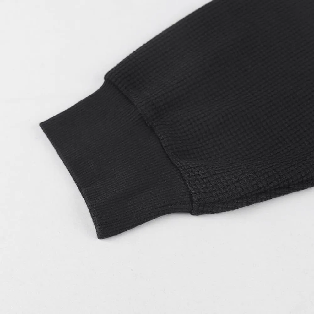 JEEING GEAR Men's Basic Long Sleeve Waffle Sweatshirt Loose Fit Workout Pullover Crewneck Shirt