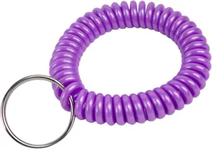 Lucky Line 2 Spiral Wrist Coil with Steel Key Ring, Flexible Wrist Band Key Chain Bracelet, Stretches to 12, Purple 1 PK (410651)
