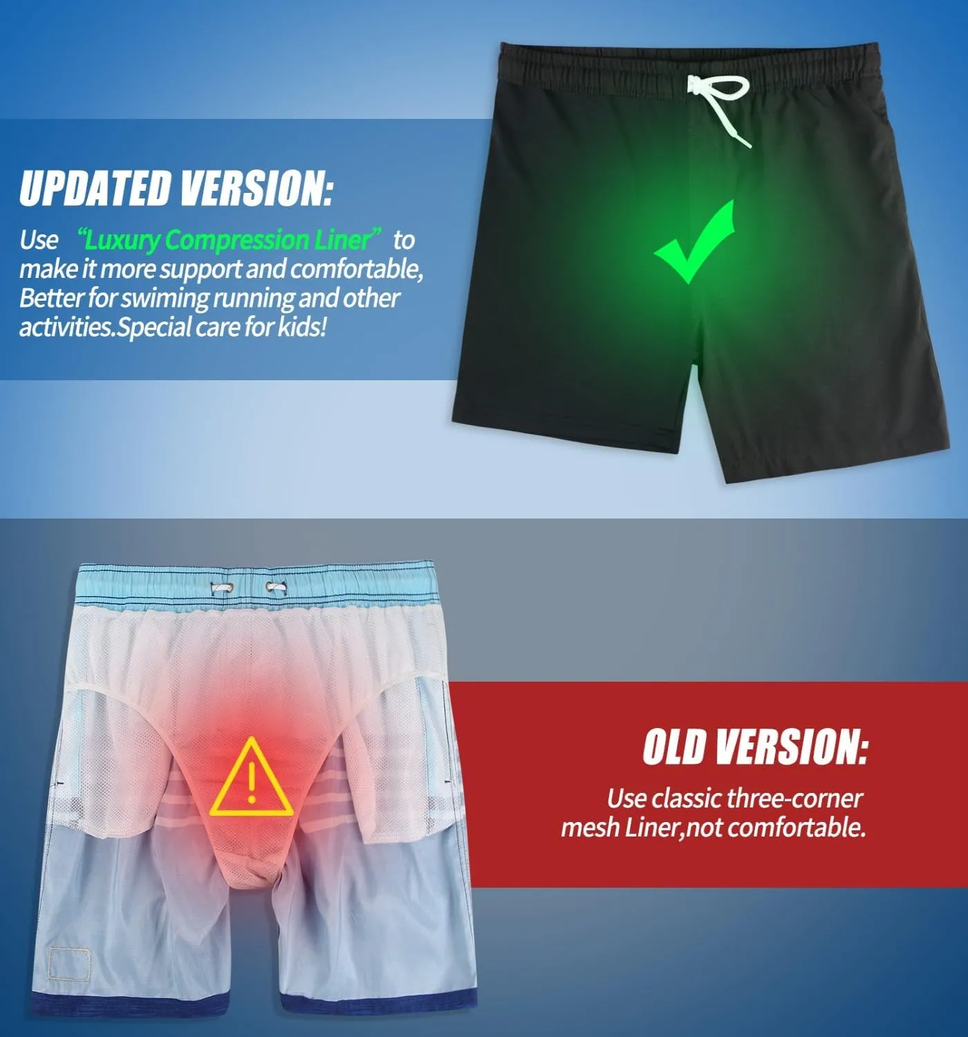 LUCOWEE Boys Swim Trunks Soft Boxers Lined no Chafe Swimsuit Bathing Shorts Sandless Quick Dry UPF 50  Functional Drawstring