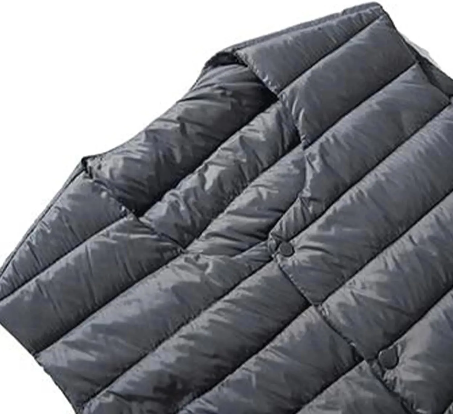 Men Winter Down Vest Casual Lightweight Sleeveless Windproof Buttons Cotton-Padded Waistcoat Coat