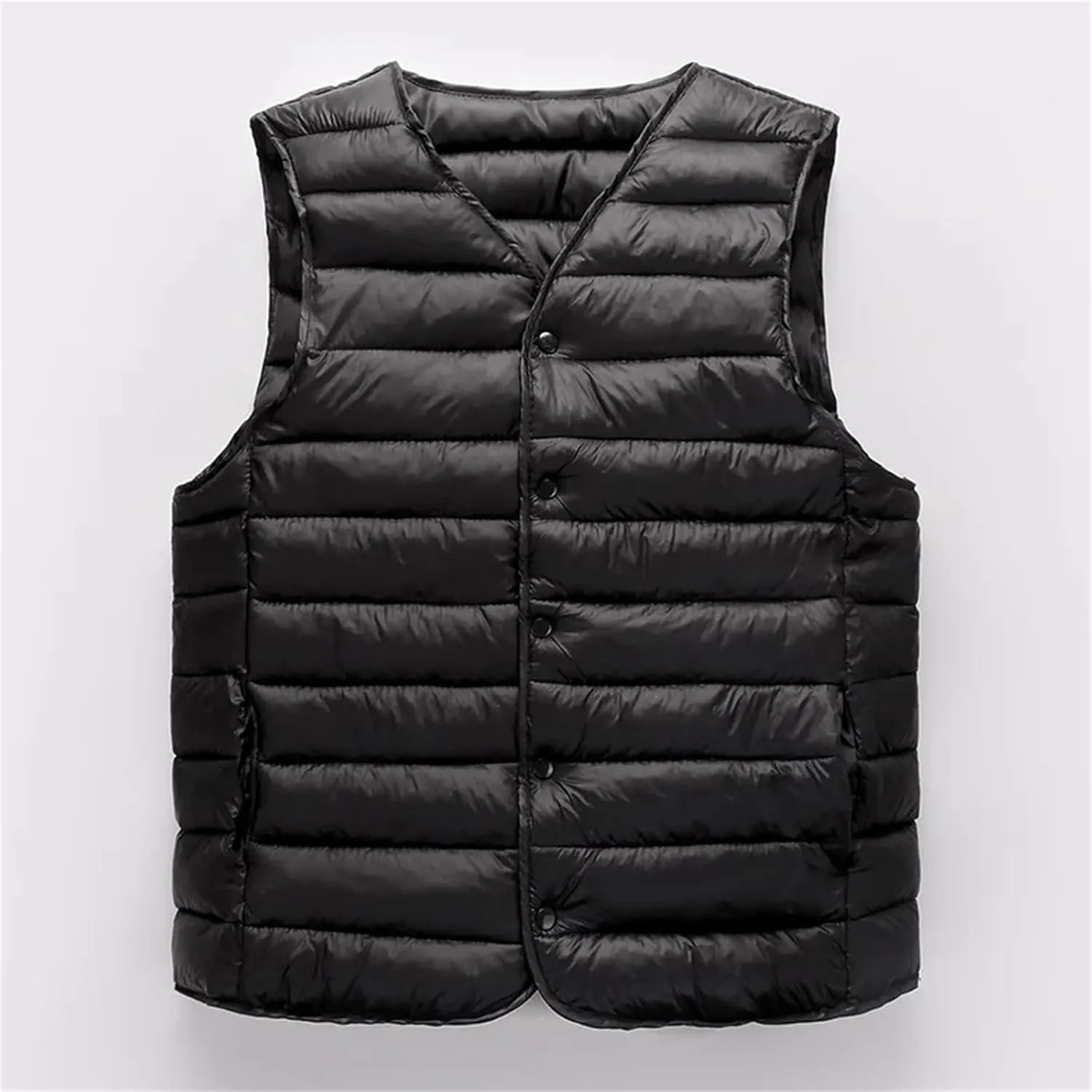 Men Winter Down Vest Lightweight Packable Sleeveless Padded Warm Cotton-Padded Windproof Waistcoat Coat