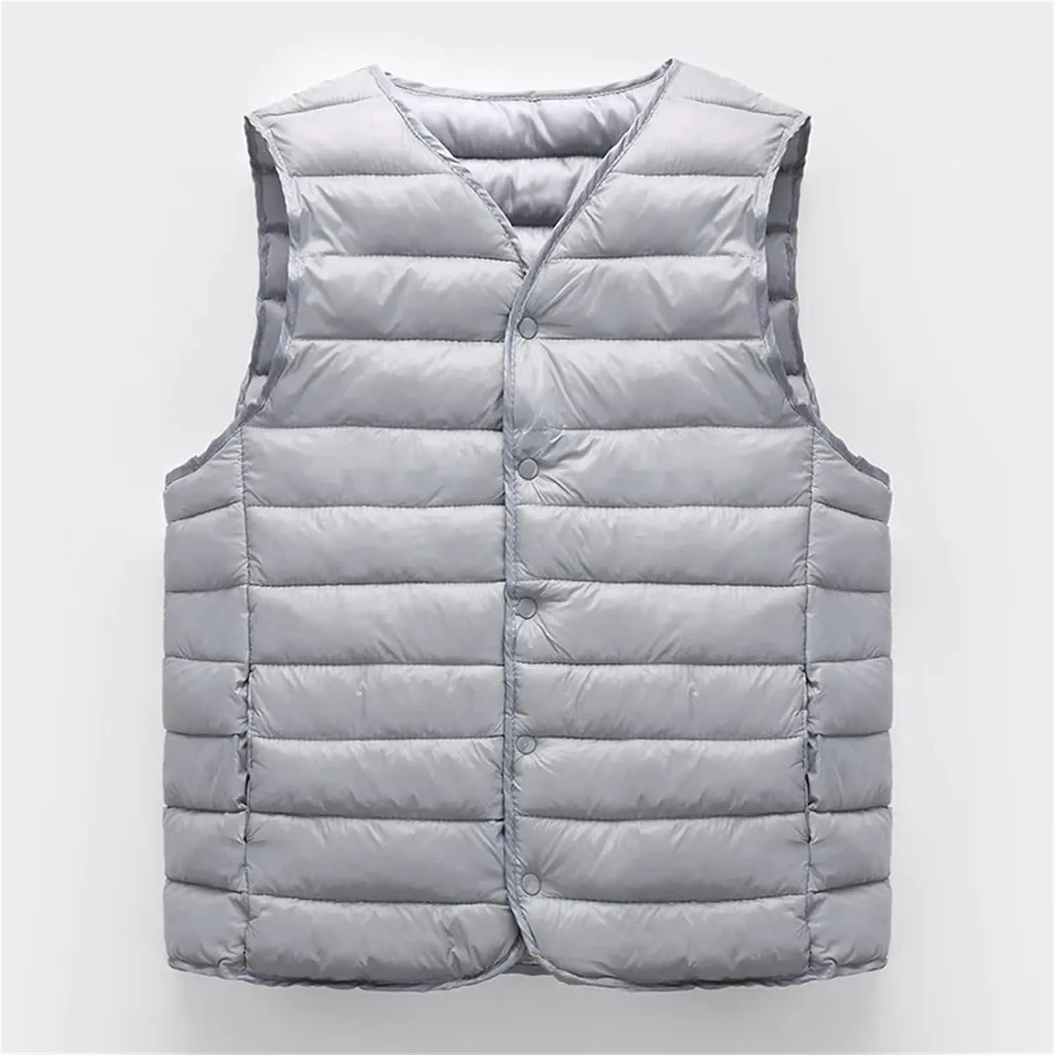 Men Winter Down Vest Lightweight Packable Sleeveless Padded Warm Cotton-Padded Windproof Waistcoat Coat