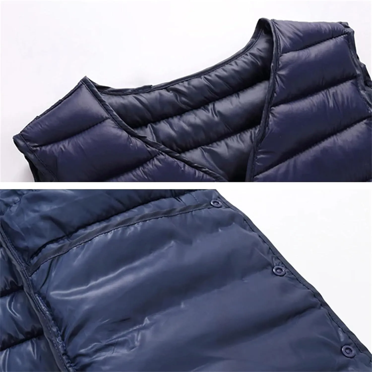 Men Winter Down Vest Lightweight Packable Sleeveless Padded Warm Cotton-Padded Windproof Waistcoat Coat