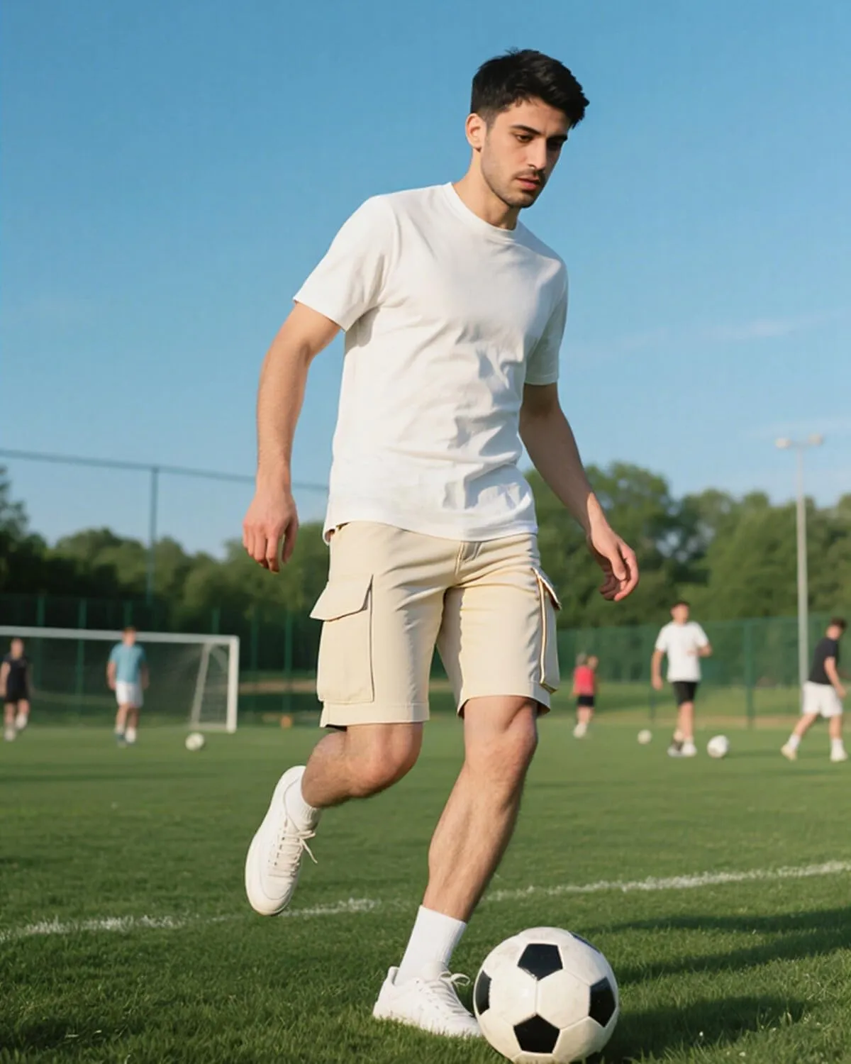 Men's 3/4 Pack Classic Cargo Shorts 10 Inseam,4 Pockets Walking Shorts Casual Lightweight with Waistband Drawstring