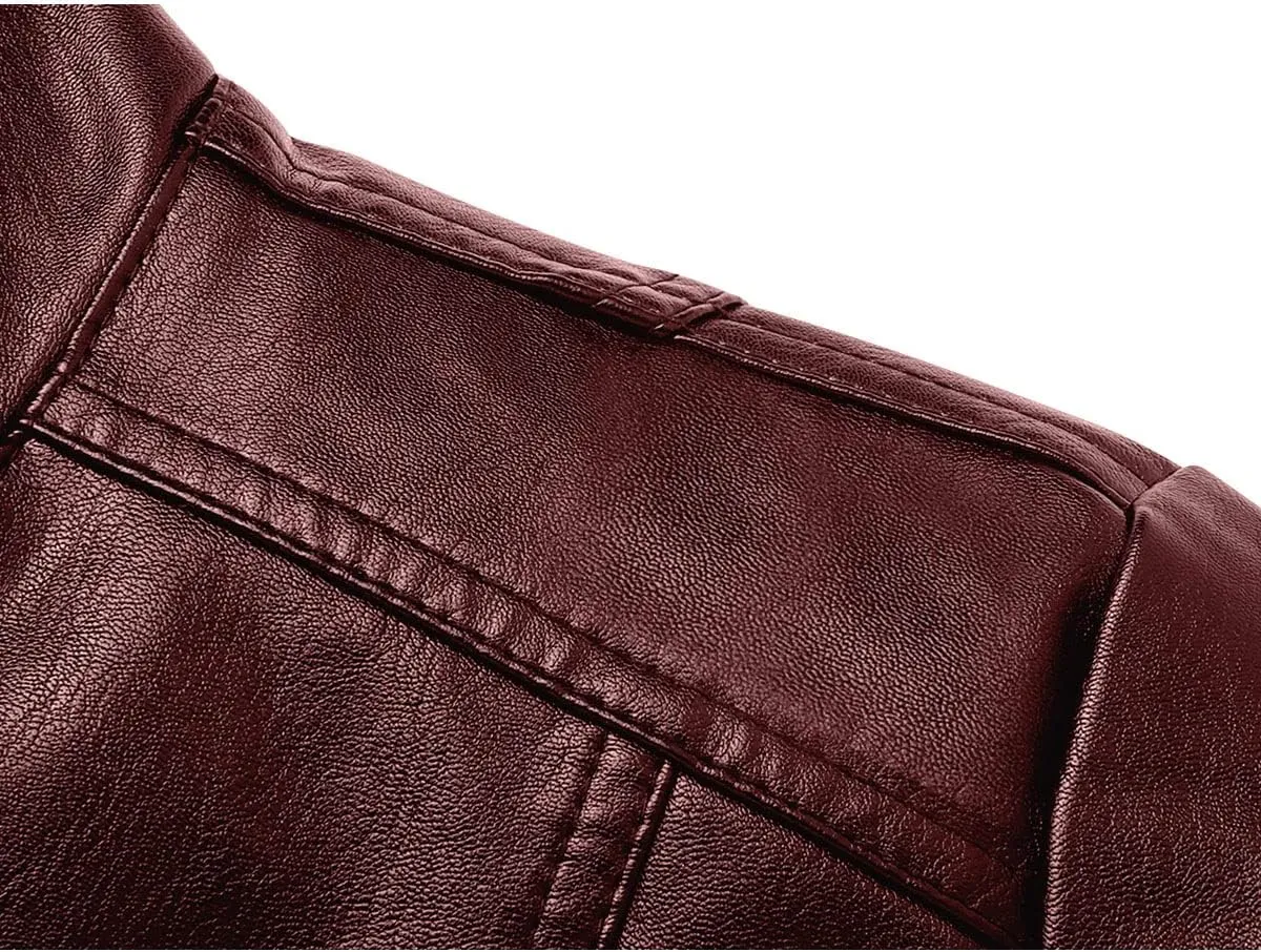 Men's Casual Faux Leather Jacket