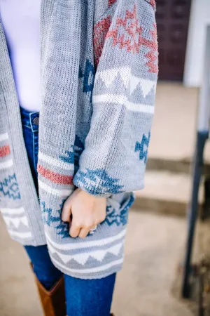 Montana Grey Aztec Cardi| FINAL SALE