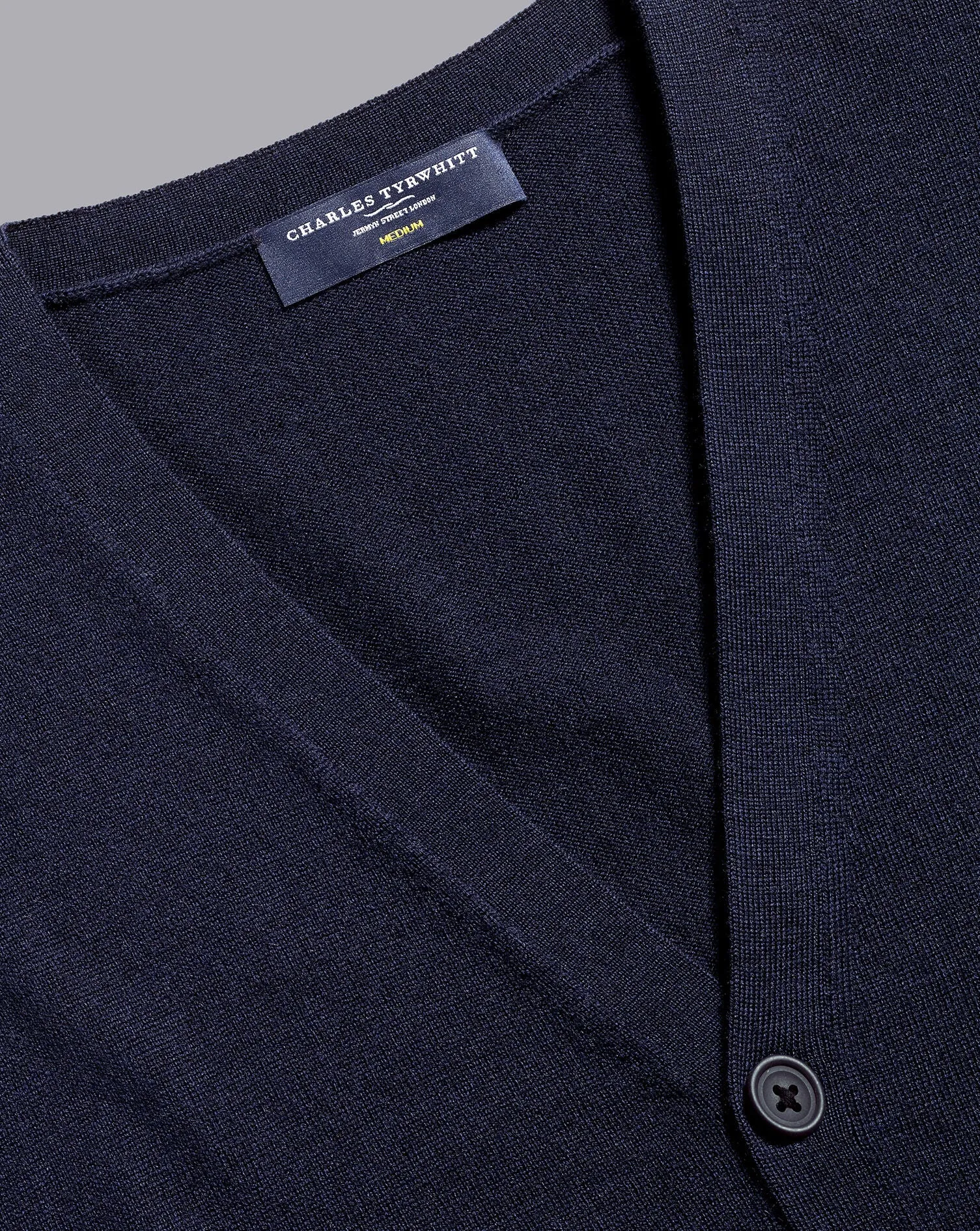 Navy Blue Pure Merino Cardigan