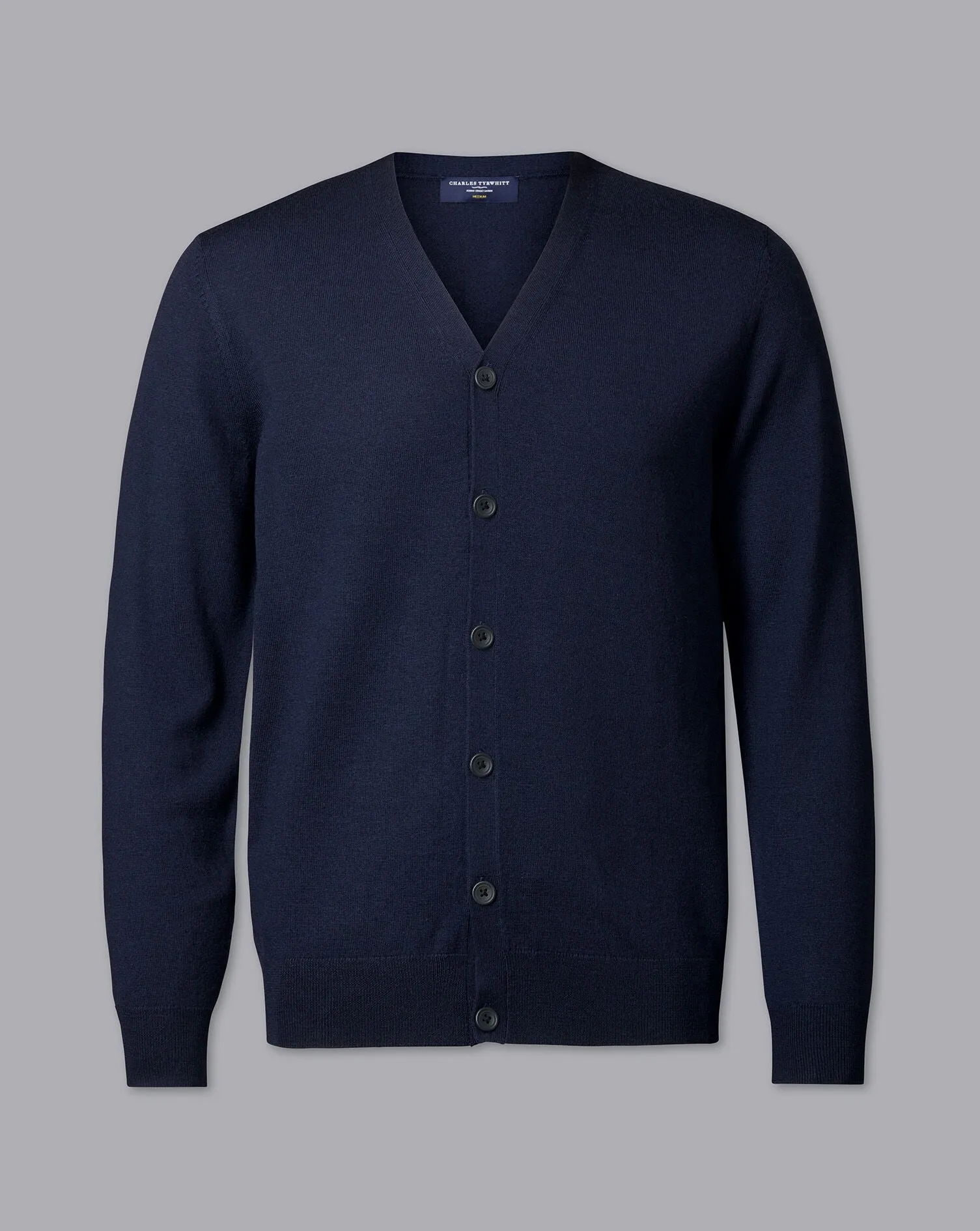 Navy Blue Pure Merino Cardigan