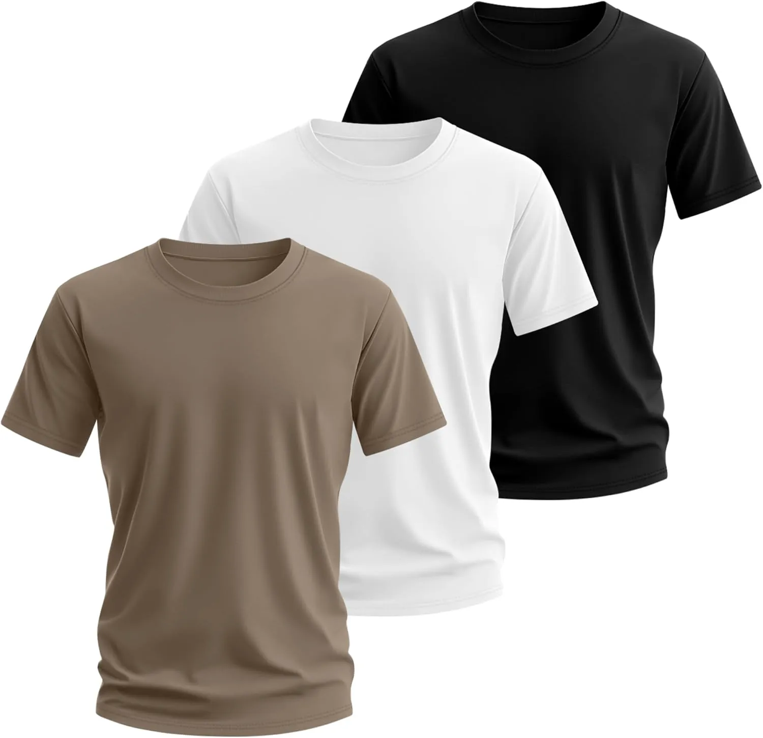 Neer 3 Pack Men's Round Neck T Shirts 95% Cotton M-7xl Big Tall Regular Tees Soft Short Sleeve 2025 Summer Basic Tops