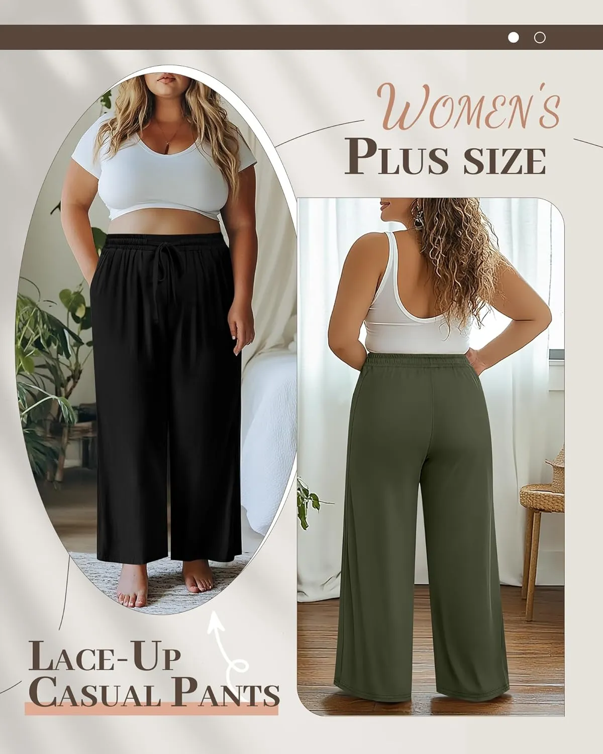 Neer 3 Pack Women's Plus Size Pants Wide Leg Lounge Yoga Pants Casual Baggy Drawstring High Waist Sweatpants with Pockets