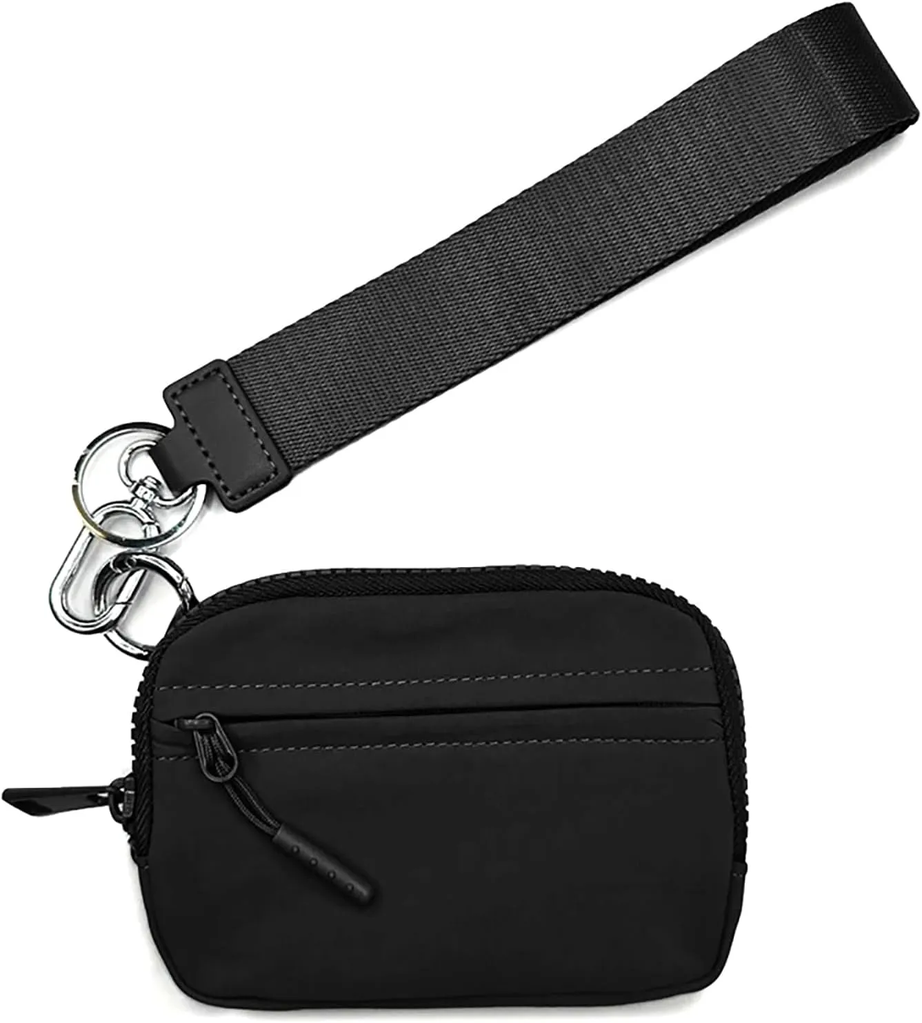 Nylon Wristlet Wallet, Casual Quilted Coin Purse, Multi-functional Card Case With Wrist Zippered, Travel Organizer For Everyday Use Women Men